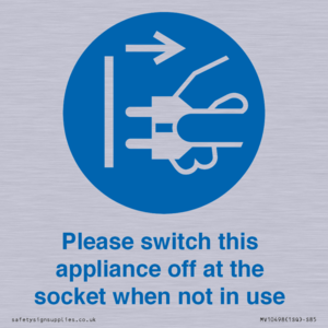 Please switch this appliance off at the socket when not in use